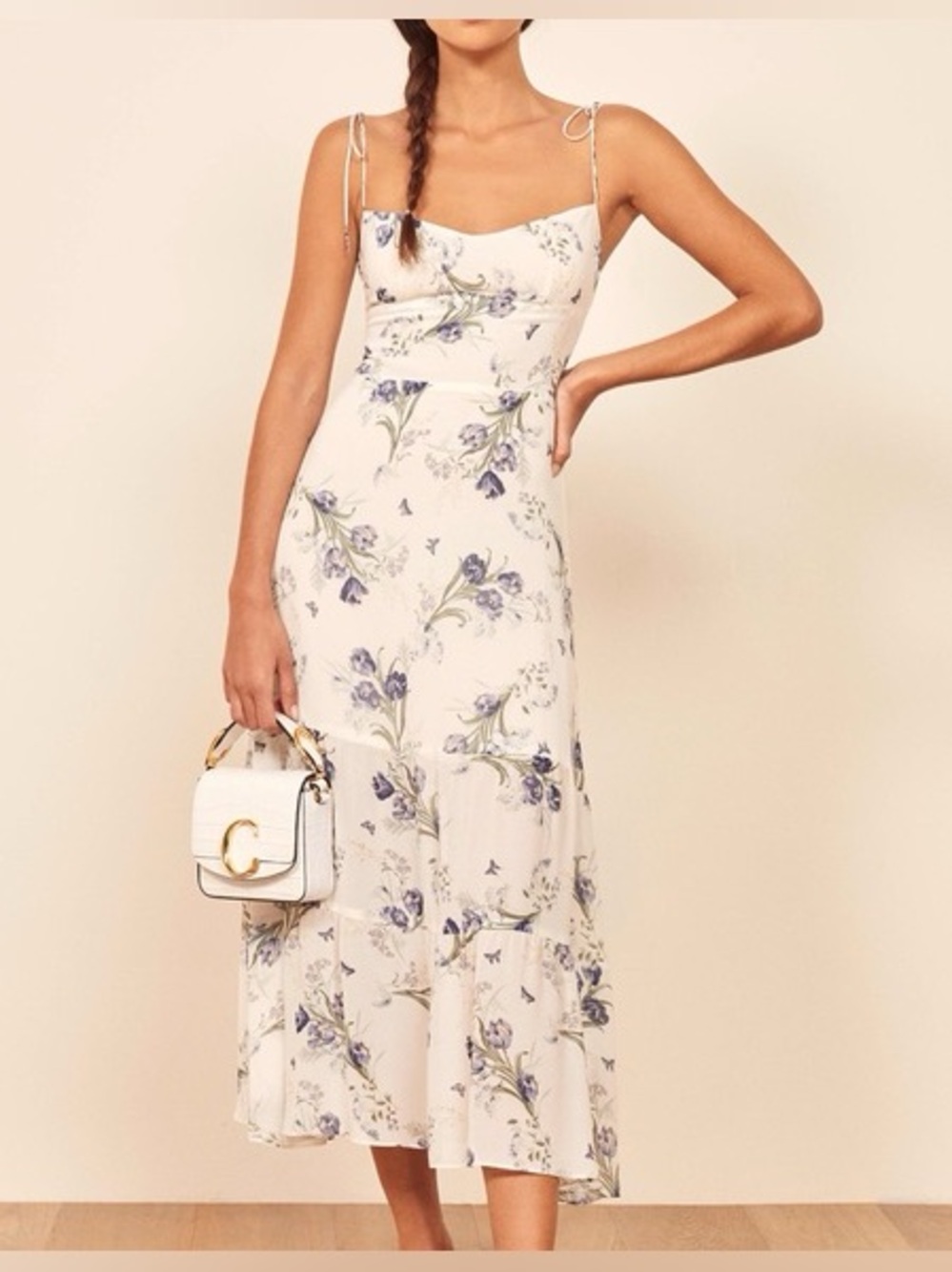 Reformation Emmie Dress White Floral Boho - Picture 2 of 8